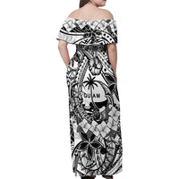 Guam Hafa Adai Guasali Flowers Family Matching Off Shoulder Maxi Dress and Hawaiian Shirt LT9 - Polynesian Pride