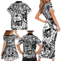 Guam Hafa Adai Guasali Flowers Family Matching Short Sleeve Bodycon Dress and Hawaiian Shirt LT9 - Polynesian Pride