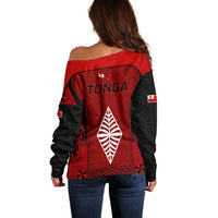 Tonga Rugby Off Shoulder Sweater Go Champions World Cup 2023 Ngatu Unique LT9 - Polynesian Pride