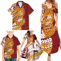Couple Dolphins Maori Motif Family Matching Summer Maxi Dress and Hawaiian Shirt LT9 - Polynesian Pride