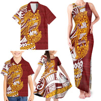 Couple Dolphins Maori Motif Family Matching Tank Maxi Dress and Hawaiian Shirt LT9 - Polynesian Pride