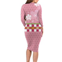 Japanese Asanoha Pattern Family Matching Long Sleeve Bodycon Dress and Hawaiian Shirt Charm Against Evil Spirits LT9 - Polynesian Pride