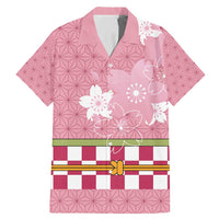 Japanese Asanoha Pattern Family Matching Mermaid Dress and Hawaiian Shirt Charm Against Evil Spirits LT9 Dad's Shirt - Short Sleeve Pink - Polynesian Pride