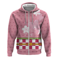 Japanese Asanoha Pattern Zip Hoodie Charm Against Evil Spirits - Polynesian Pride