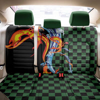 Japanese Asanoha Pattern Back Car Seat Cover Sun Flame Slayer Dragon Hinokami Kagura Spirit LT9 - Polynesian Pride