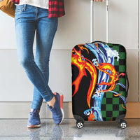 Japanese Asanoha Pattern Luggage Cover Sun Flame Slayer Dragon Hinokami Kagura Spirit LT9 - Polynesian Pride