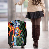 Japanese Asanoha Pattern Luggage Cover Sun Flame Slayer Dragon Hinokami Kagura Spirit LT9 - Polynesian Pride