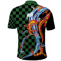 Japanese Asanoha Pattern Polo Shirt Sun Flame Slayer Dragon Hinokami Kagura Spirit LT9 - Polynesian Pride