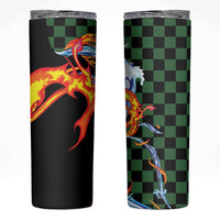 Japanese Asanoha Pattern Skinny Tumbler Sun Flame Slayer Dragon Hinokami Kagura Spirit LT9 Green - Polynesian Pride