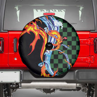 Japanese Asanoha Pattern Spare Tire Cover Sun Flame Slayer Dragon Hinokami Kagura Spirit LT9 - Polynesian Pride