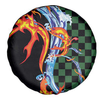 Japanese Asanoha Pattern Spare Tire Cover Sun Flame Slayer Dragon Hinokami Kagura Spirit LT9 - Polynesian Pride