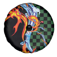 Japanese Asanoha Pattern Spare Tire Cover Sun Flame Slayer Dragon Hinokami Kagura Spirit LT9 - Polynesian Pride