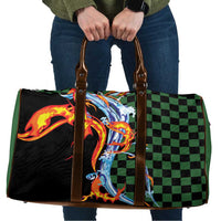 Japanese Asanoha Pattern Travel Bag Sun Flame Slayer Dragon Hinokami Kagura Spirit LT9 Green - Polynesian Pride