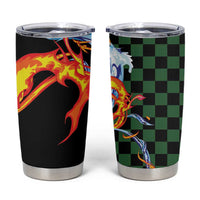 Japanese Asanoha Pattern Tumbler Cup Sun Flame Slayer Dragon Hinokami Kagura Spirit LT9 Green - Polynesian Pride
