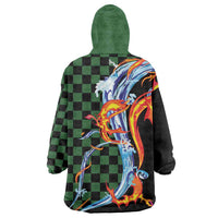 Japanese Asanoha Pattern Wearable Blanket Hoodie Sun Flame Slayer Dragon Hinokami Kagura Spirit LT9 - Polynesian Pride