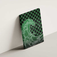 Japanese Asanoha Pattern Canvas Wall Art Water Breathing Slayer Dragon - Polynesian Pride