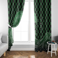 Japanese Asanoha Pattern Window Curtain Water Breathing Slayer Dragon - Polynesian Pride