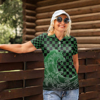 Japanese Asanoha Pattern Women Polo Shirt Water Breathing Slayer Dragon - Polynesian Pride