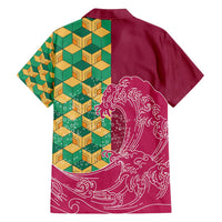 Japanese Bishamon-Kikkou Pattern Family Matching Summer Maxi Dress and Hawaiian Shirt Water Pillar Silent River Flow LT9 - Polynesian Pride