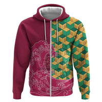 Japanese Bishamon-Kikkou Pattern Hoodie Water Pillar Silent River Flow - Polynesian Pride