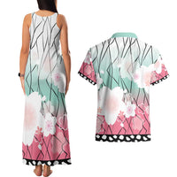 Japanese Kocho Pattern Couples Matching Tank Maxi Dress and Hawaiian Shirt Insect Pillar Butterfly Flower Fairy LT9 - Polynesian Pride