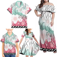 Japanese Kocho Pattern Family Matching Off Shoulder Maxi Dress and Hawaiian Shirt Insect Pillar Butterfly Flower Fairy LT9 - Polynesian Pride