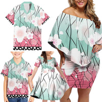 Japanese Kocho Pattern Family Matching Off Shoulder Short Dress and Hawaiian Shirt Insect Pillar Butterfly Flower Fairy LT9 - Polynesian Pride