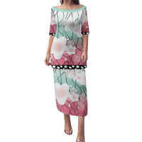 Japanese Kocho Pattern Family Matching Puletasi and Hawaiian Shirt Insect Pillar Butterfly Flower Fairy LT9 Mom's Dress Pink - Polynesian Pride