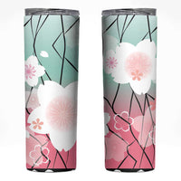 Japanese Kocho Pattern Skinny Tumbler Insect Pillar Butterfly Flower Fairy LT9 Pink - Polynesian Pride