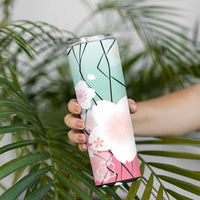 Japanese Kocho Pattern Skinny Tumbler Insect Pillar Butterfly Flower Fairy LT9 - Polynesian Pride