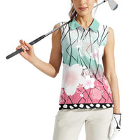 Japanese Kocho Pattern Women Sleeveless Polo Shirt Insect Pillar Butterfly Flower Fairy LT9 - Polynesian Pride