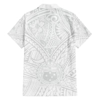 Samoa Lotu Tamaiti Family Matching Long Sleeve Bodycon Dress and Hawaiian Shirt Polynesian White Sunday Simple LT9 - Polynesian Pride