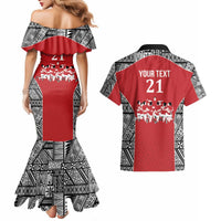 Custom Tonga Rugby Mate Ma'a Couples Matching Mermaid Dress and Hawaiian Shirt Tonga XIII Make History Pacific Champions LT9 - Polynesian Pride