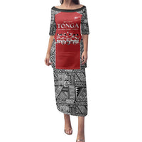 Custom Tonga Rugby Mate Ma'a Family Matching Puletasi and Hawaiian Shirt Tonga XIII Make History Pacific Champions LT9 Mom's Dress Red - Polynesian Pride