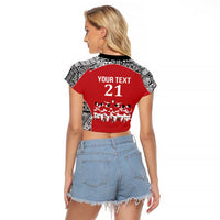 Custom Tonga Rugby Mate Ma'a Raglan Cropped T Shirt Tonga XIII Make History Pacific Champions