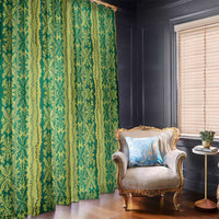 Hawaii Lei with Tribal Quilt Motif Window Curtain