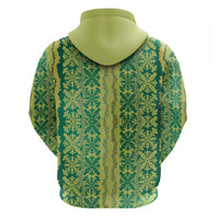 Hawaii Lei with Tribal Quilt Motif Zip Hoodie