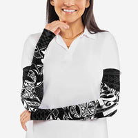 New Zealand Rugby Warrior Custom Arm Sleeves Black Fern Taniko Motif LT9 - Polynesian Pride
