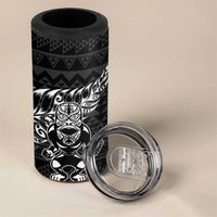 New Zealand Rugby Warrior Custom 4 in 1 Can Cooler Tumbler Black Fern Taniko Motif LT9 - Polynesian Pride
