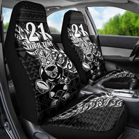 New Zealand Rugby Warrior Custom Car Seat Cover Black Fern Taniko Motif LT9 - Polynesian Pride