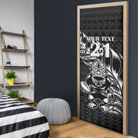New Zealand Rugby Warrior Custom Door Cover Black Fern Taniko Motif LT9 - Polynesian Pride