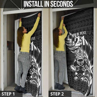 New Zealand Rugby Warrior Custom Door Cover Black Fern Taniko Motif LT9 - Polynesian Pride