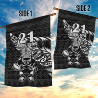 New Zealand Rugby Warrior Custom Garden Flag Black Fern Taniko Motif LT9 - Polynesian Pride