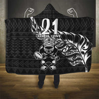 New Zealand Rugby Warrior Custom Hooded Blanket Black Fern Taniko Motif LT9 - Polynesian Pride