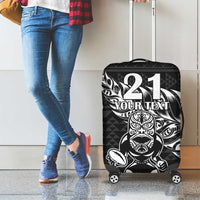 New Zealand Rugby Warrior Custom Luggage Cover Black Fern Taniko Motif LT9 - Polynesian Pride