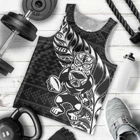 New Zealand Rugby Warrior Custom Men Tank Top Black Fern Taniko Motif LT9 - Polynesian Pride
