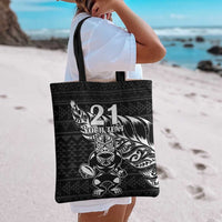 New Zealand Rugby Warrior Custom Tote Bag Black Fern Taniko Motif LT9 - Polynesian Pride