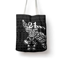 New Zealand Rugby Warrior Custom Tote Bag Black Fern Taniko Motif LT9 - Polynesian Pride