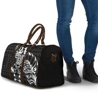 New Zealand Rugby Warrior Custom Travel Bag Black Fern Taniko Motif LT9 - Polynesian Pride