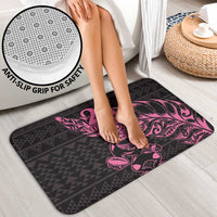 New Zealand Rugby Warrior Custom Bathroom Set Pink Fern Taniko Motif - Polynesian Pride